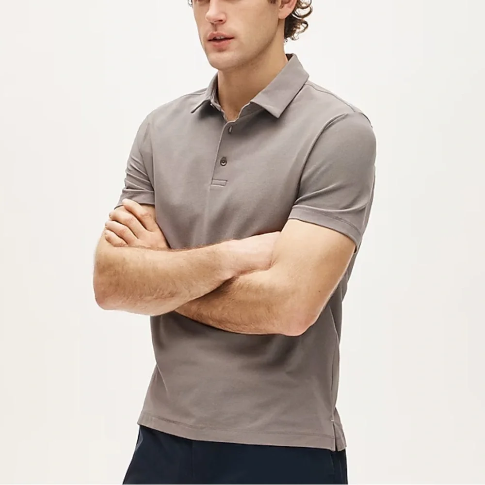 J crew graphite shade grey Performance piqué polo shirt